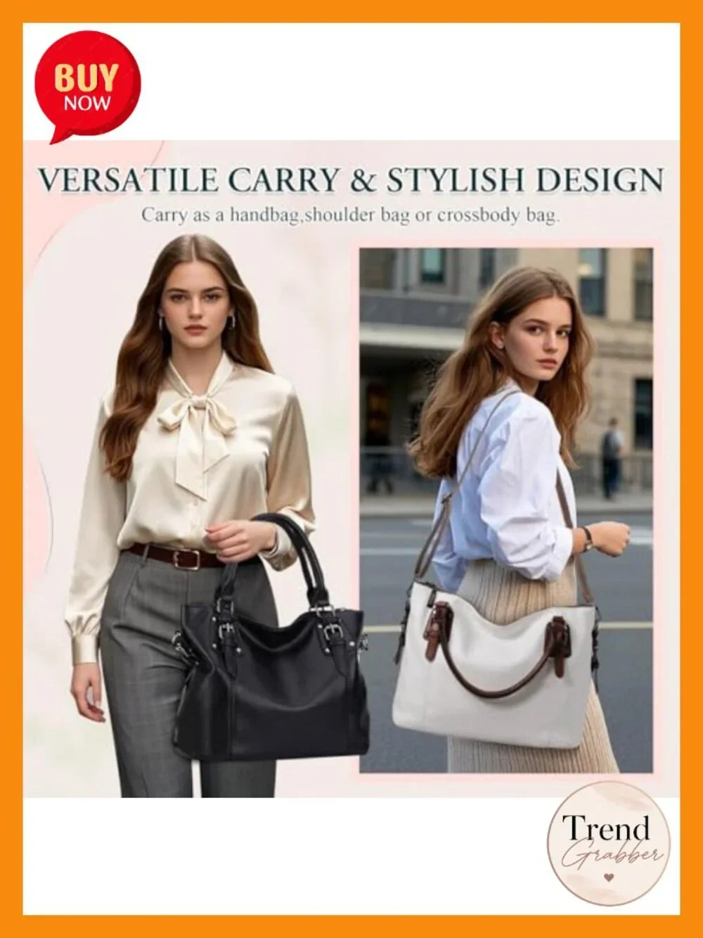 Faux Leather Hobo Bag Women Tote Shoulder Crossbody Purse Satchel Handbag